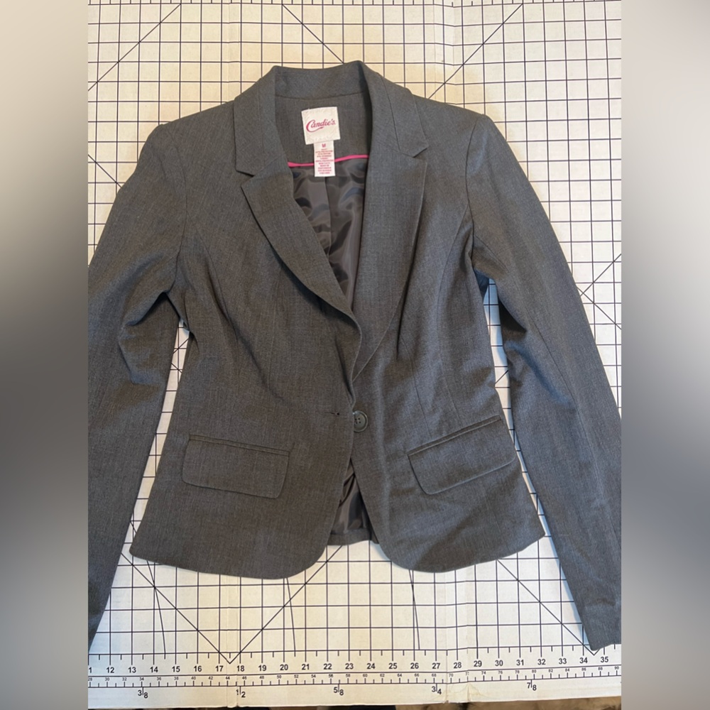 Candie's stretch gray jacket blazer M NWOT